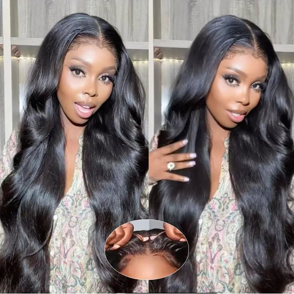 Body Wave Glueless Human Hair Wig Lace Front Wig Ready to Wear 4x4 Glueless Body Wave Lace Closure Wig Human Hair Wig for Women