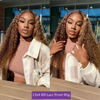 Deep Wave 13x6 13x4 HD Lace Frontal Wig Invisible Strap 360 Full Lace Glueless Wig Highlight 30 Inch Lace Front Human Hair Wigs