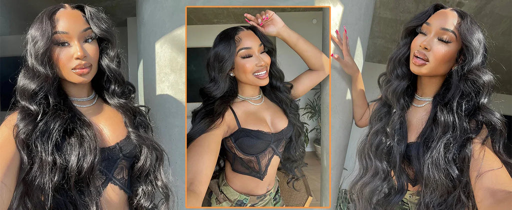 Body Wave Glueless Human Hair Wig Lace Front Wig Ready to Wear 4x4 Glueless Body Wave Lace Closure Wig Human Hair Wig for Women