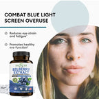 Bilberry Extract Supplement - Anthocyanins Antioxidants Vitamins Eye Support Heart Brain Skin Health