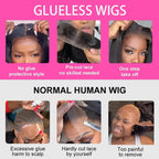 Body Wave Glueless Human Hair Wig Lace Front Wig Ready to Wear 4x4 Glueless Body Wave Lace Closure Wig Human Hair Wig for Women