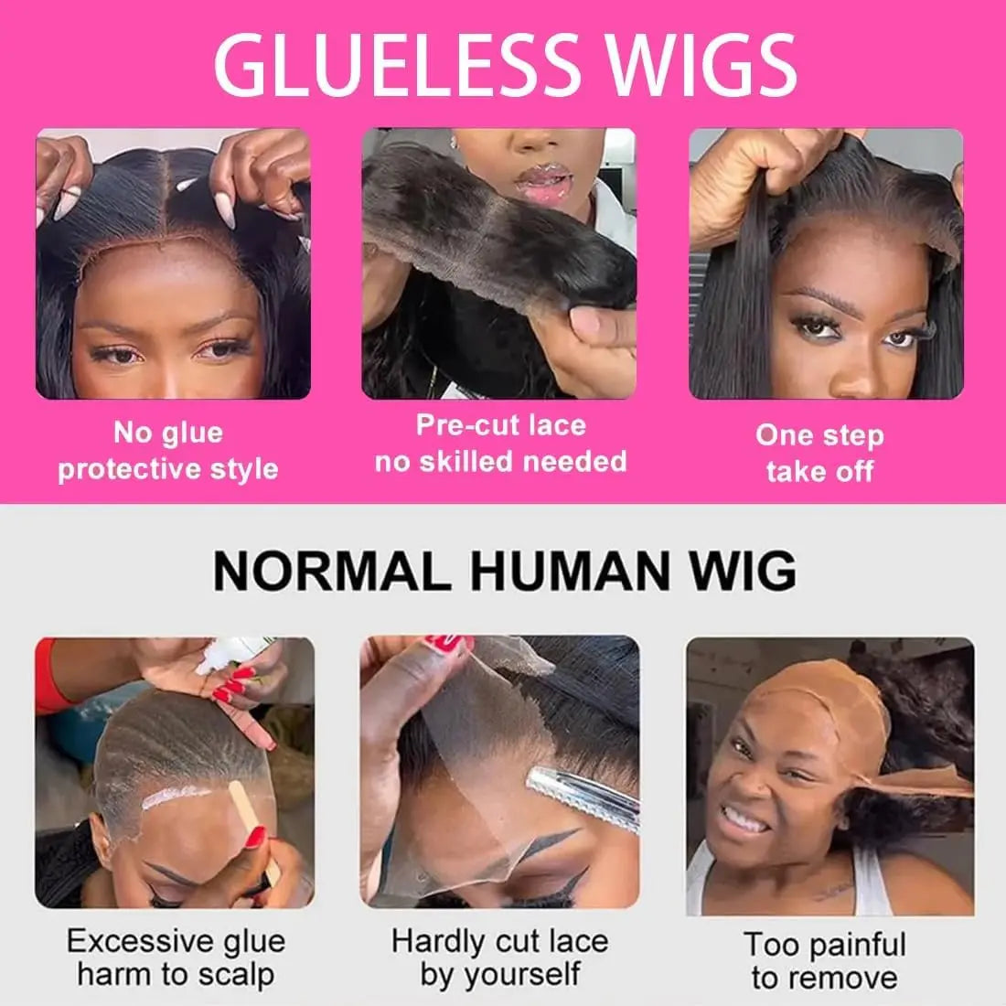 Deep Curly Wear and Go Glueless Wigs Lace Front Wigs Human Hair for Women Transparent 4x4 Glueless Lace Closure Wigs Curly Hair