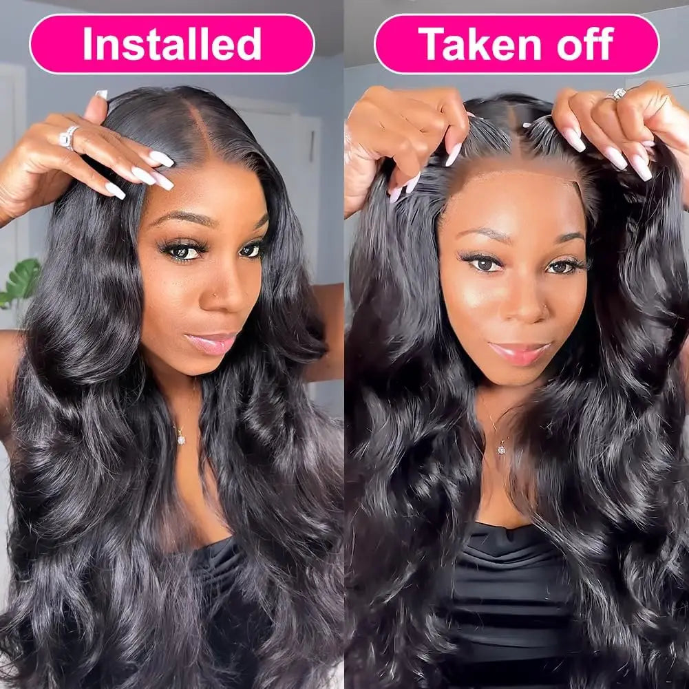 Body Wave Glueless Human Hair Wig Lace Front Wig Ready to Wear 4x4 Glueless Body Wave Lace Closure Wig Human Hair Wig for Women
