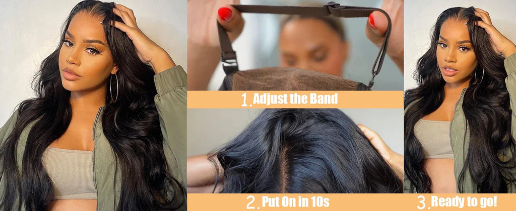 Body Wave Glueless Human Hair Wig Lace Front Wig Ready to Wear 4x4 Glueless Body Wave Lace Closure Wig Human Hair Wig for Women