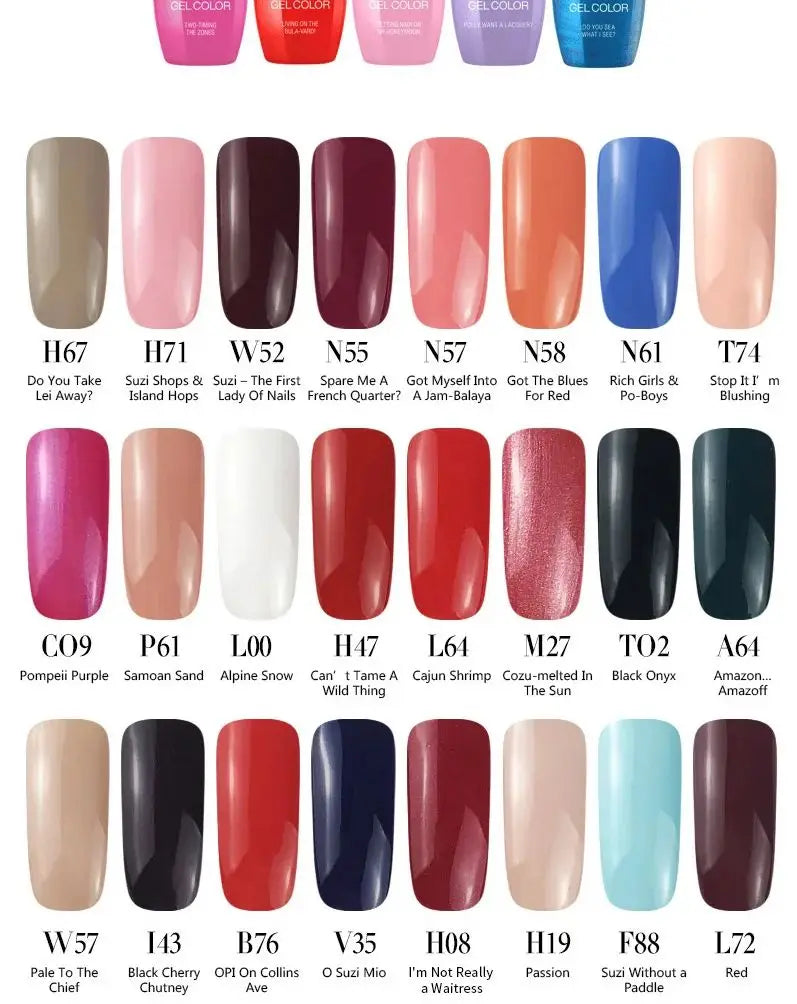 15ml 198 Colors Nail Gel Polish UV LED Nail Art Gel Semi Permanent Varnish Spring Summer Nude Opie Popular Colors Soak Off UVGel