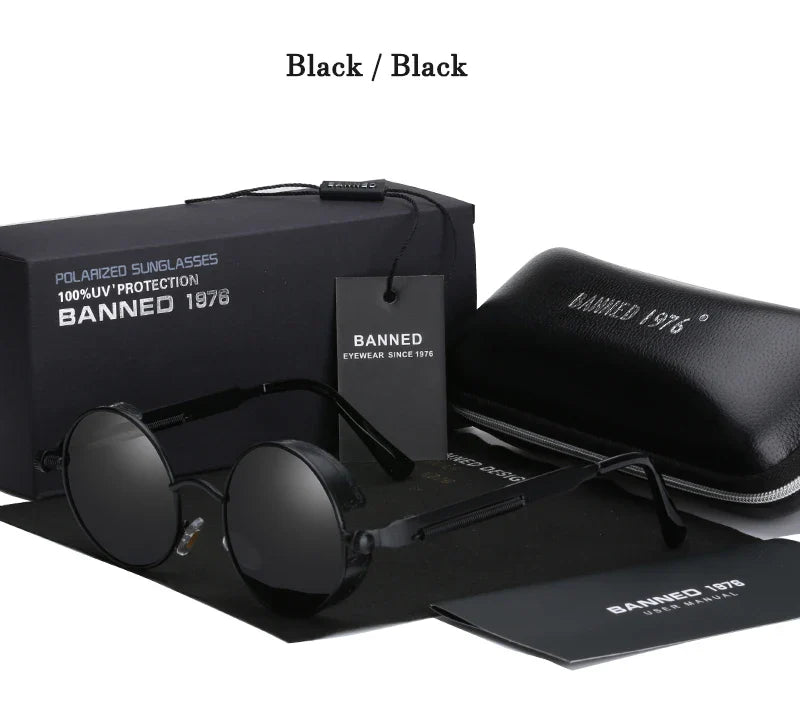 2022 HD Polarized Round Metal Sunglasses UV400 Men's Sun glasses Feminin Women's Vintage Gafas De Sol Metal Goggles With box