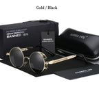 2022 HD Polarized Round Metal Sunglasses UV400 Men's Sun glasses Feminin Women's Vintage Gafas De Sol Metal Goggles With box