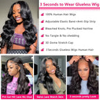 Body Wave Glueless Human Hair Wig Lace Front Wig Ready to Wear 4x4 Glueless Body Wave Lace Closure Wig Human Hair Wig for Women