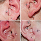 1PC Glass Nose Stud Transparent Glass Straight Nose Ring Retainer Holder  Hoop Earrings Belly Ring Navel Piercing Jewelry