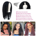 250% Kinky Curly V Part Wig Human Hair No Leave Out Upgrade Deep Wave Curly V Shape Wig No Glue Clip In Half Wig For Women