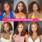 Chocolate Brown Short Curly Bob Wig Human Hair 13x4 Lace Front Wig 230% Density Brazilian Preplucked Curly Deep Wave Bob Wigs