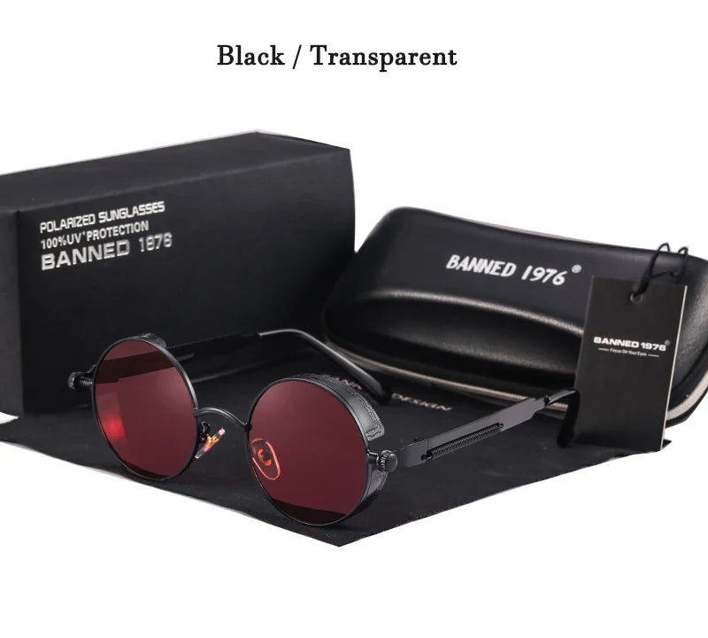 2022 HD Polarized Round Metal Sunglasses UV400 Men's Sun glasses Feminin Women's Vintage Gafas De Sol Metal Goggles With box