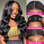 Body Wave Glueless Human Hair Wig Lace Front Wig Ready to Wear 4x4 Glueless Body Wave Lace Closure Wig Human Hair Wig for Women