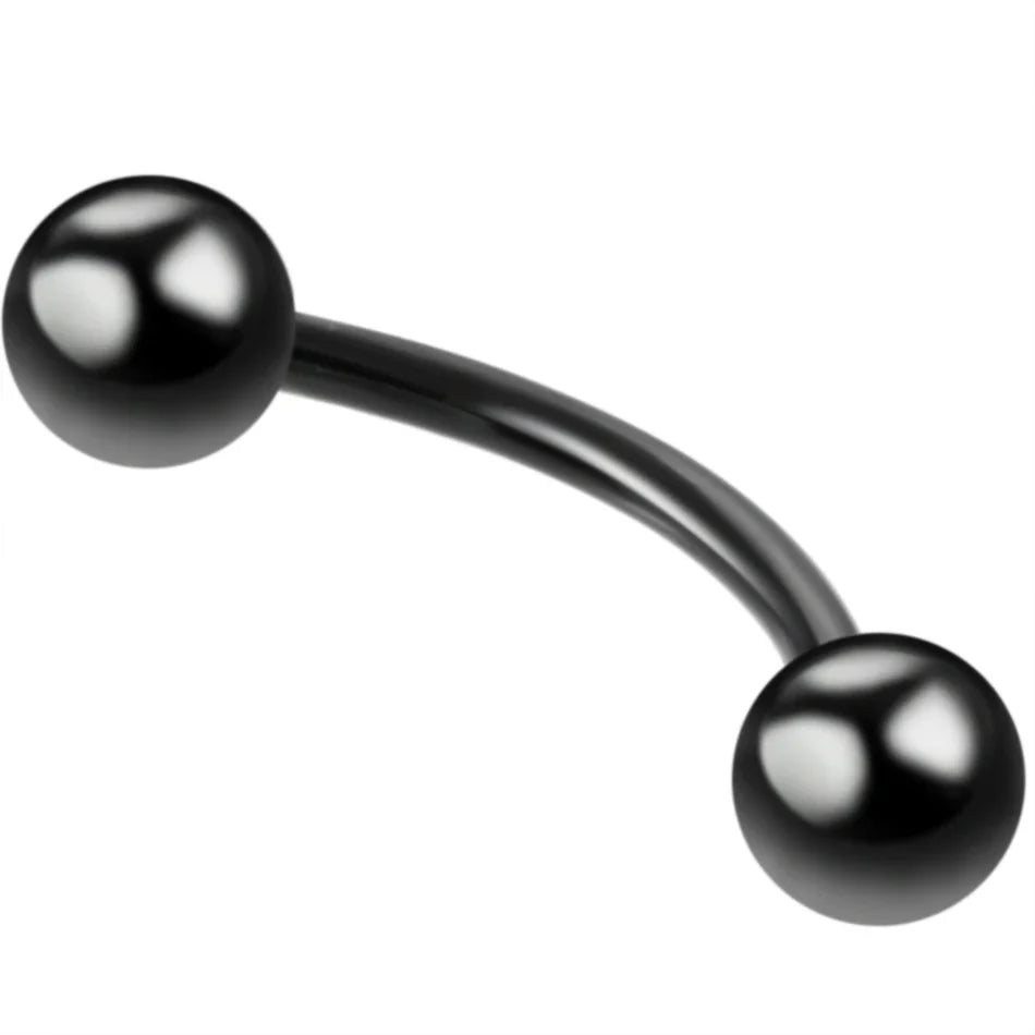 1PC 6/8/10mm Stainless Steel Banana Piercing Ring 3mm Ball Eyebrow Piercing Curved Barbell Ring Snug Daith Helix Rook Earring