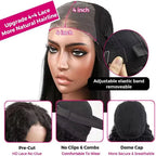 Body Wave Glueless Human Hair Wig Lace Front Wig Ready to Wear 4x4 Glueless Body Wave Lace Closure Wig Human Hair Wig for Women