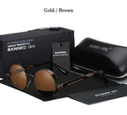 2022 HD Polarized Round Metal Sunglasses UV400 Men's Sun glasses Feminin Women's Vintage Gafas De Sol Metal Goggles With box