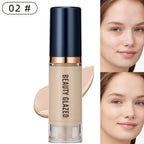 Beauty Glazed 6 Color Liquid Foundation Concealer - Full Coverage, Long-Lasting, Waterproof, Natural Effect,