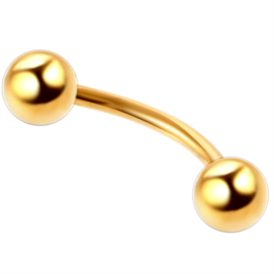 1PC 6/8/10mm Stainless Steel Banana Piercing Ring 3mm Ball Eyebrow Piercing Curved Barbell Ring Snug Daith Helix Rook Earring