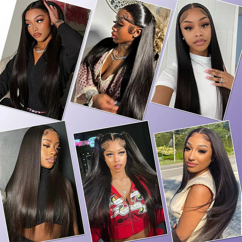 100% Malaysia Human Hair 13x6 Bone Straight Lace Front Human Hair Wigs 30 Inch 13x4 Lace Frontal Wig for Women Pre Plucked