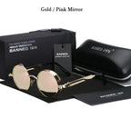 2022 HD Polarized Round Metal Sunglasses UV400 Men's Sun glasses Feminin Women's Vintage Gafas De Sol Metal Goggles With box