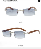 2024 Sqaure Brand Designer Sunglasses Men Women Sun Glasses Wood Frames Rimless Black Eyeglasses Fashion Eyewear Gafas De Sol