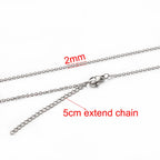 AHKNORMAILCUI 5pcs/Lot Stainless Steel 1 1.5 2mm Rolo Link Chain Necklace Gold 40 45 50 60CM Long Chain Lobster Clasp Necklace