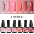 10PCS/Set Gel Nail Polish Set 125 Colors Glitter Semi Permanent Hybrid Gel Varnishes Base Top Coat Soak Off UV LED Nail Art Gel