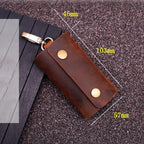 Handmade Genuine Leather Key Wallet Men Holder Keychain Pouch Purse Zipper Designer Housekeeper Car Small Key Case Keys Pouch