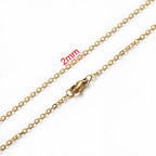 AHKNORMAILCUI 5pcs/Lot Stainless Steel 1 1.5 2mm Rolo Link Chain Necklace Gold 40 45 50 60CM Long Chain Lobster Clasp Necklace