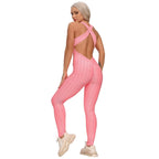 2024 Women's Sports Suit Sleeveless Backless Jumpsuits Costume Quick Dry Gym Bodysuit Tracksuit Fitness Tights Scrunch Leggings