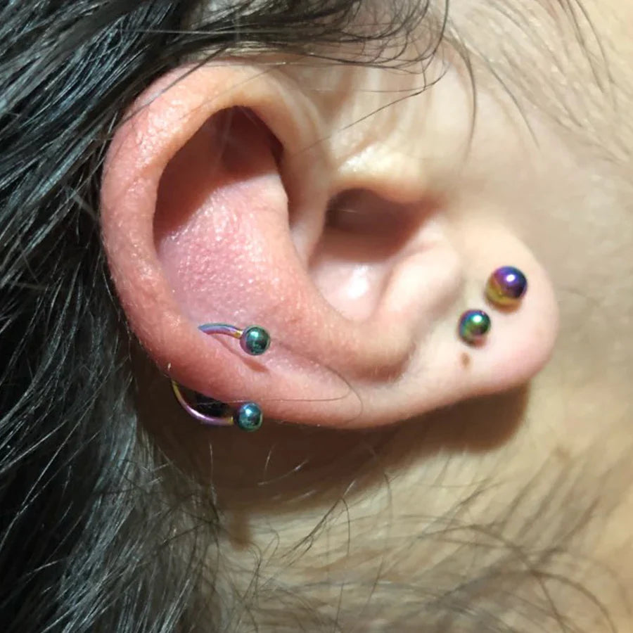 1Pc Moon Ball Smile Piercing Tooth, Labret Nose Ring, Conch Earrings, Nipple Genital Jewelry, Helix Tragus Piercing 1.2x6/8/10mm