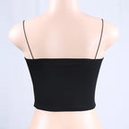 2024 New Fashion Women Spaghetti Strap Crop Top Sexy Bodycon Sleeveless Cami Tube Top Basic Plain Camisole