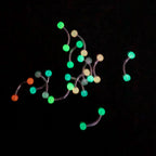 10/14pcs/Set Luminous Surgical Steel Tongue BCR Navel Belly Ring Acrylic Glow in the Dark Ball Labret Stud Body Piercing Jewelry