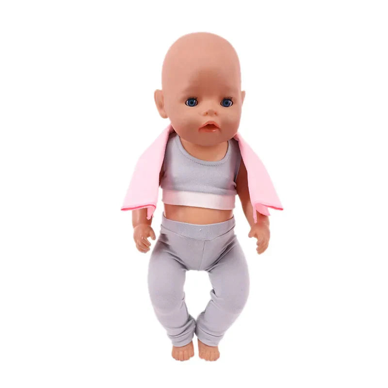 Ballet Yoga Training Suit Pajamas For American 18 Inch Girl Doll Clothes Accesories 43 cm Born Baby Items Our Generation Nenuco