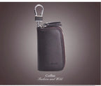 CONTACT'S Classic New Double Zip Men's Genuine Cow Leather Car Key Holder Multifunction Housekeeper  High Class Motor Key Case