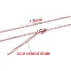 AHKNORMAILCUI 5pcs/Lot Stainless Steel 1 1.5 2mm Rolo Link Chain Necklace Gold 40 45 50 60CM Long Chain Lobster Clasp Necklace