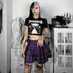 Black Checkered Women's Gothic Skirt Women Pleated Plaid Skirts Spring Autumn Girl Hip Hop Female Punk Goth Mini Skirt Clubwear