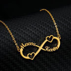 Custom Double Heart Two Names Infinity Necklaces For Women Stainless Steel Customized Necklace Pendant Personalized Jewelry Gift