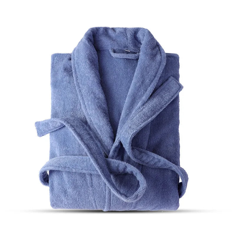 100% Cotton Toweling Terry Robe Lovers Soft Bath Robe Men And Women Nightrobe Sleepwear Male Casual Home Bathrobe Hotel Robe