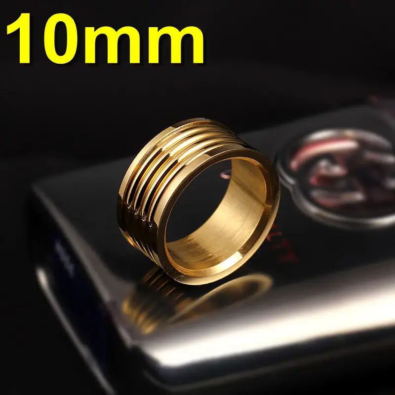 10MM Wide Trendy Stainless Steel Ring For Woman And Man