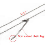 AHKNORMAILCUI 5pcs/Lot Stainless Steel 1 1.5 2mm Rolo Link Chain Necklace Gold 40 45 50 60CM Long Chain Lobster Clasp Necklace