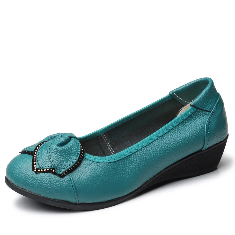 EOFK Women Ballet Flats Genuine Leather Shoes Spring Soft Casual Comfy Ballerina Flat Ladies Shallow Slip On Female Loafers