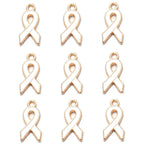10pcs/lot Breast Cancer Awareness Ribbon Pendant Pink Ribbon Charm Pendants DIY Accessories for Women Jewelry Necklace Bracelet