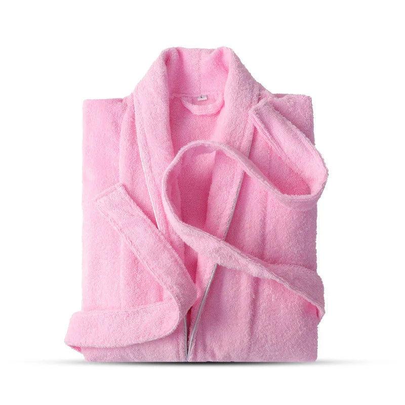 100% Cotton Toweling Terry Robe Lovers Soft Bath Robe Men And Women Nightrobe Sleepwear Male Casual Home Bathrobe Hotel Robe