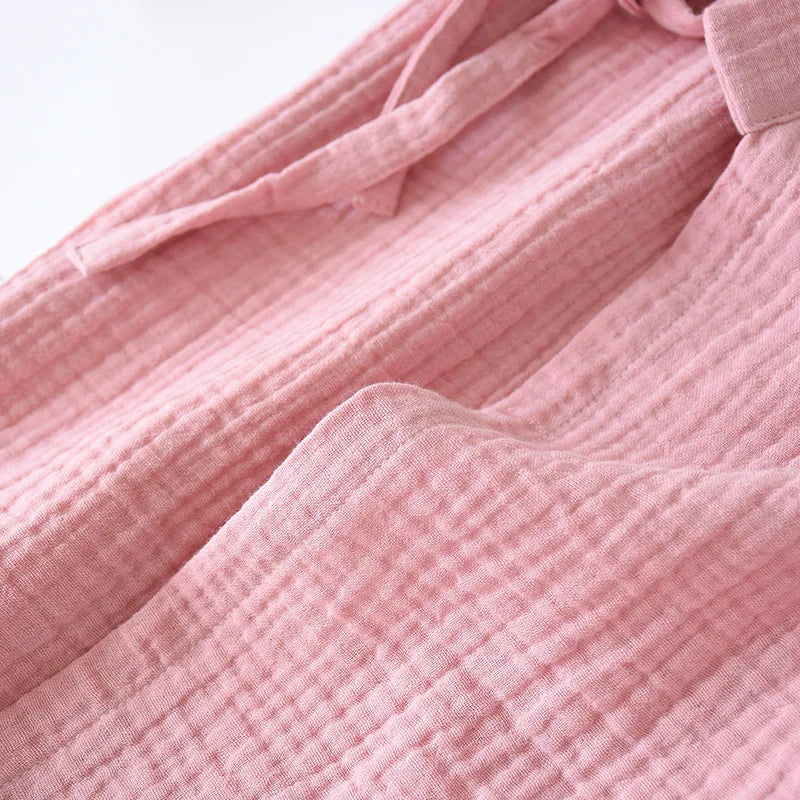 2025 Japanese Kimono Set 100%Cotton Pajamas Two-piece Couple Yukata Loose Men's And Women's Sweat Steaming Suit Home Service Set