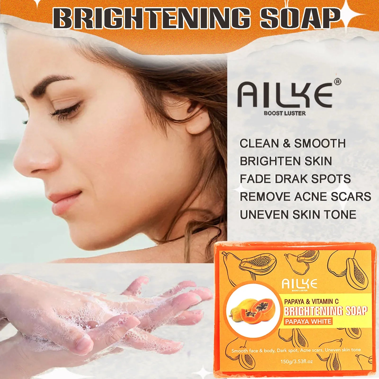 AILKE Natural Multi-Vitamin Lightening Skin Care Kit, Moisturize, Even Toning, Remove Dark and White Spots, Clean & Smooth Skin