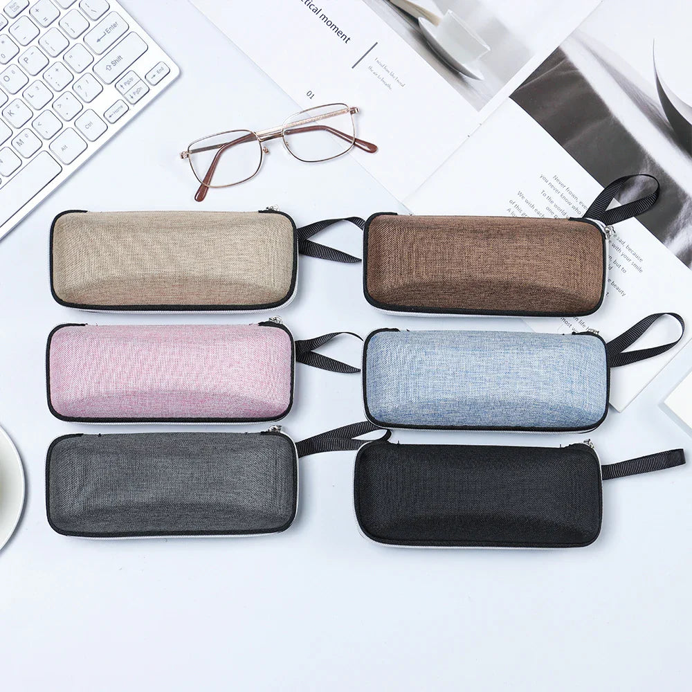 1 Pcs Zipper Closure Sunglasses Hard Box Eyewear Case Simple Style Portable EVA Reading Glasses Protective Box Unisex Travel