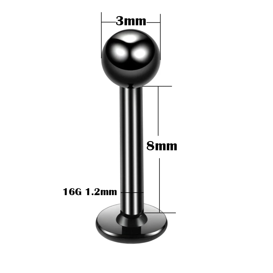 10Pcs/20Pcs/50Pcs G23 Titanium Labret Piercing Internal & External Design Lip Piercing Labret Stud Cartilage Helix Piercing