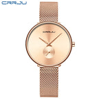 CRRJU 2165 Beautiful Design Watches Women Fashion Casual Steel Mesh Wristwatch Ladies Watch Female Clock Women's Quartz Watch
