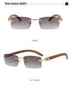 2024 Sqaure Brand Designer Sunglasses Men Women Sun Glasses Wood Frames Rimless Black Eyeglasses Fashion Eyewear Gafas De Sol